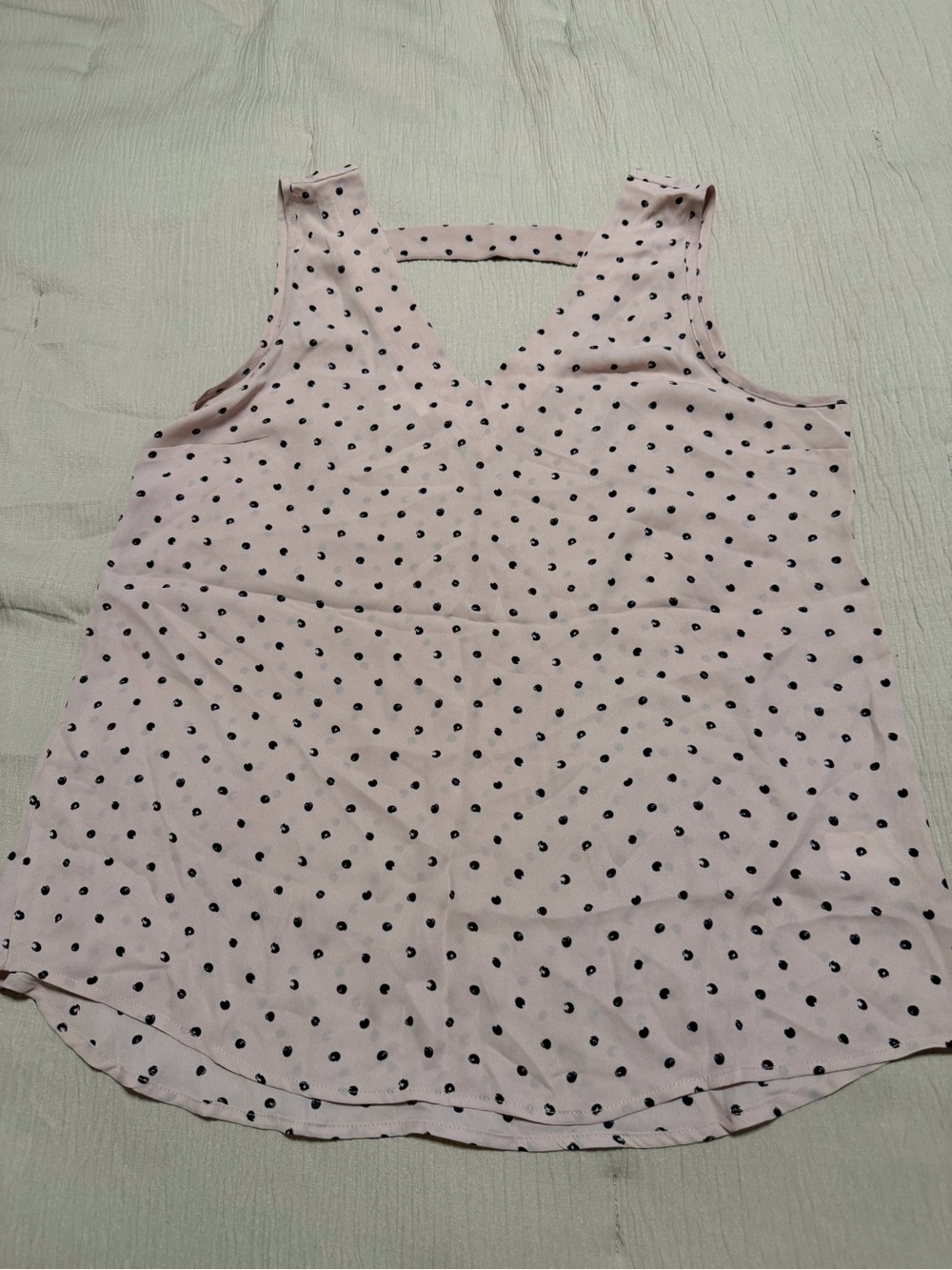 Maurices Light Pink Polka Dot V-Neck Tank